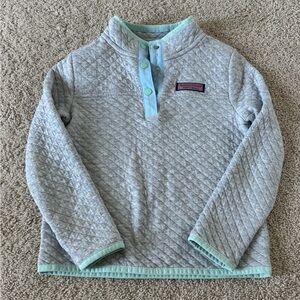 Vineyard Vines Light Gray Quilted Pullover XS Girls